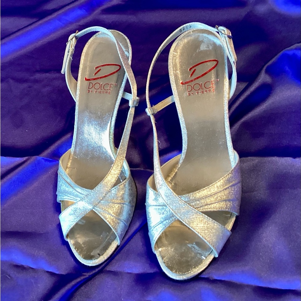 PROM! Vintage Dolce by Pierre Silver Strappy Heels - 8 1/2M